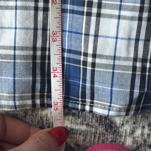 Western MWG Apparel 2XLT blue plaid pearl snap long sleeve - Picture 8 of 9